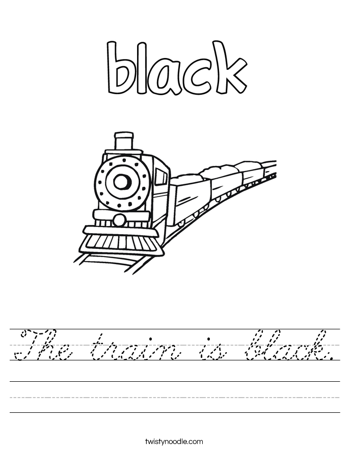 The train is black. Worksheet