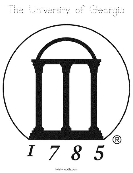 The University of Georgia 1785 Coloring Page