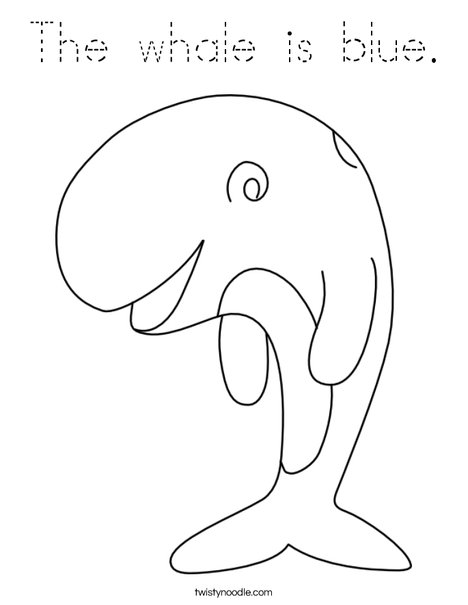 The whale is blue. Coloring Page