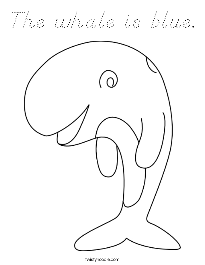 The whale is blue. Coloring Page