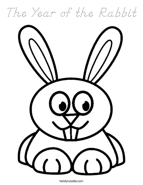 The Year of the Rabbit Coloring Page