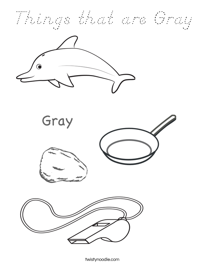 Things that are Gray Coloring Page