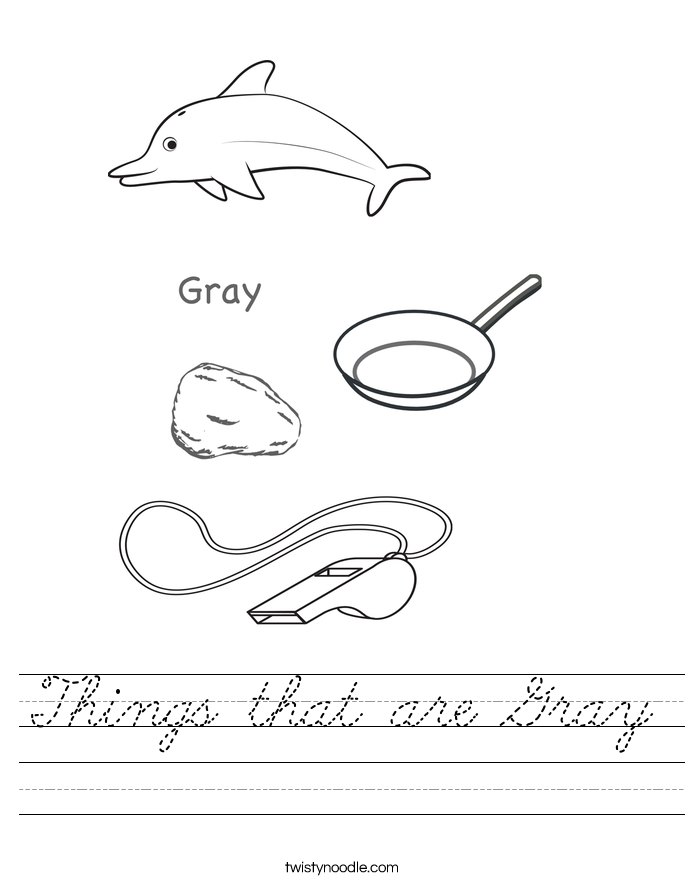 Things that are Gray Worksheet
