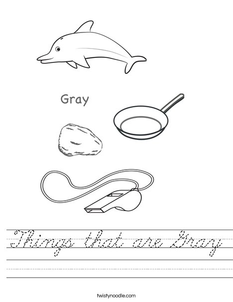 Thing that are Gray Worksheet
