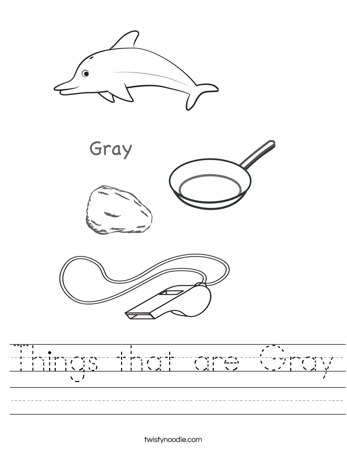 things that are gray worksheet twisty noodle