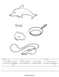 Things that are Gray Worksheet