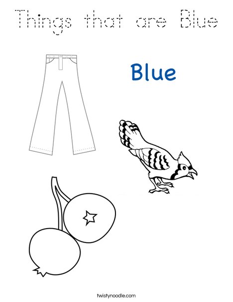 Things that are blue Coloring Page