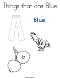 Things that are Blue Coloring Page
