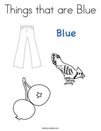 Things that are Blue Coloring Page