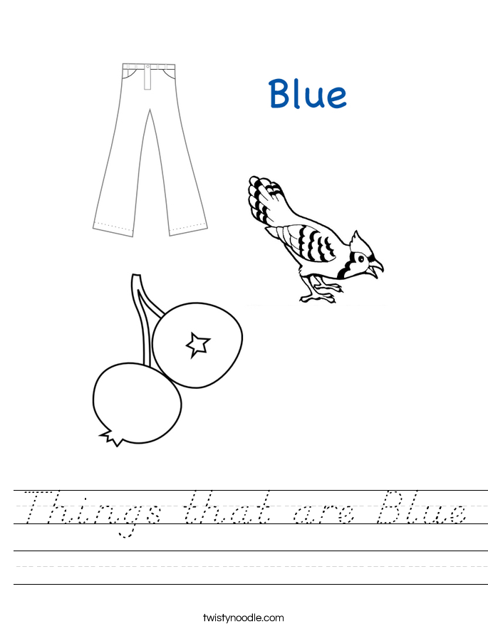 Things that are Blue Worksheet