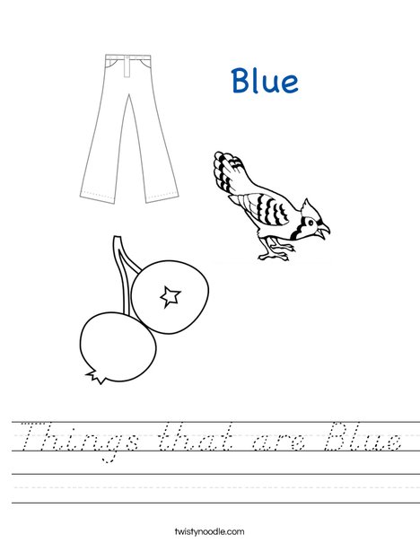Things that are blue Worksheet