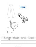 Things that are Blue Worksheet