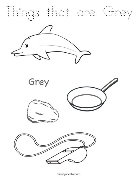 Things that are Grey Coloring Page