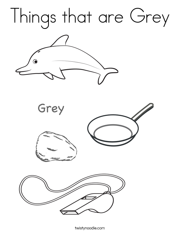 things that are grey coloring page twisty noodle