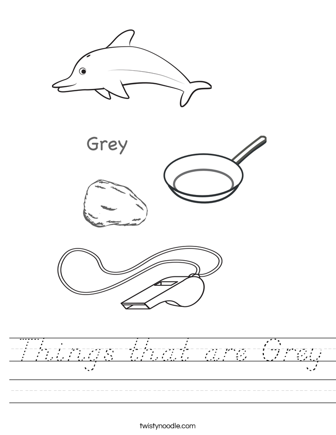 Things that are Grey Worksheet