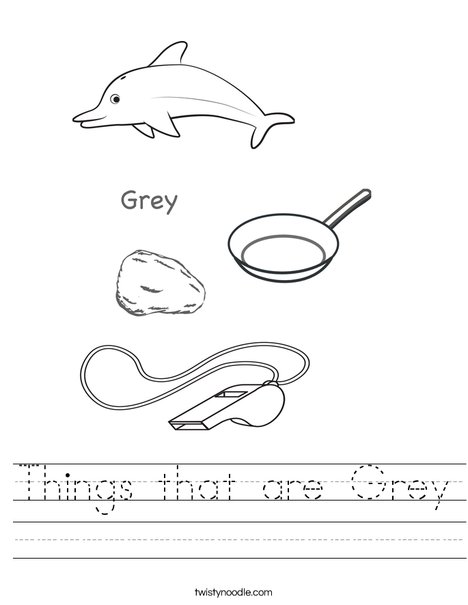 Things that are Grey Worksheet