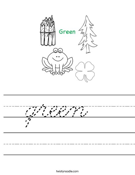 Things that are green Worksheet
