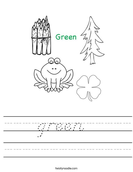 green worksheet dnealian twisty noodle