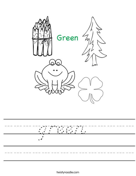 Things that are green Worksheet