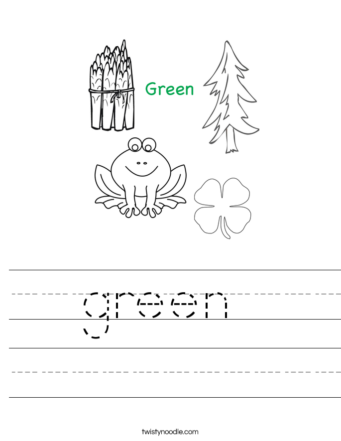 green worksheet twisty noodle