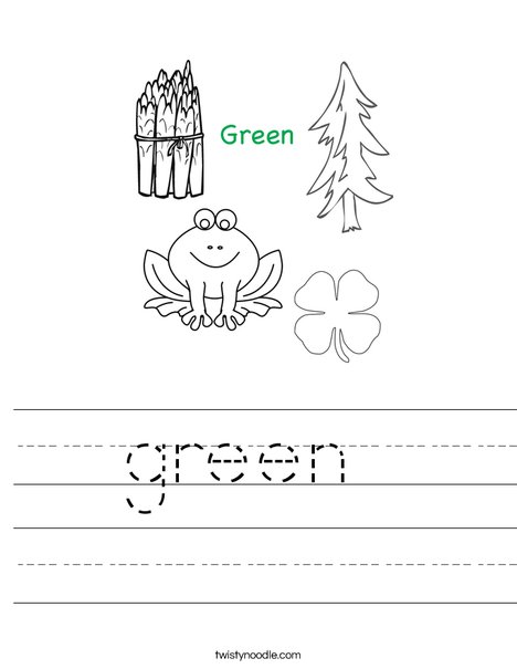 Things that are green Worksheet