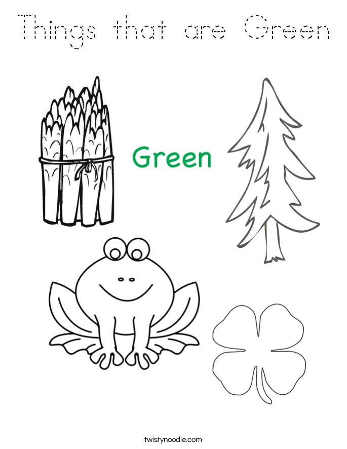 Things that are Green Coloring Page