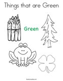 Things that are Green Coloring Page