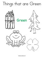 Things that are Green Coloring Page