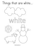 Things that are white Coloring Page