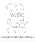 Things that are white... Worksheet