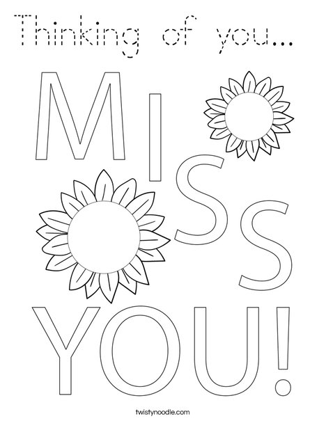 Thinking of you... Coloring Page