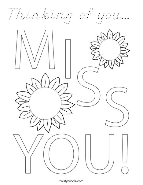 Thinking of you... Coloring Page
