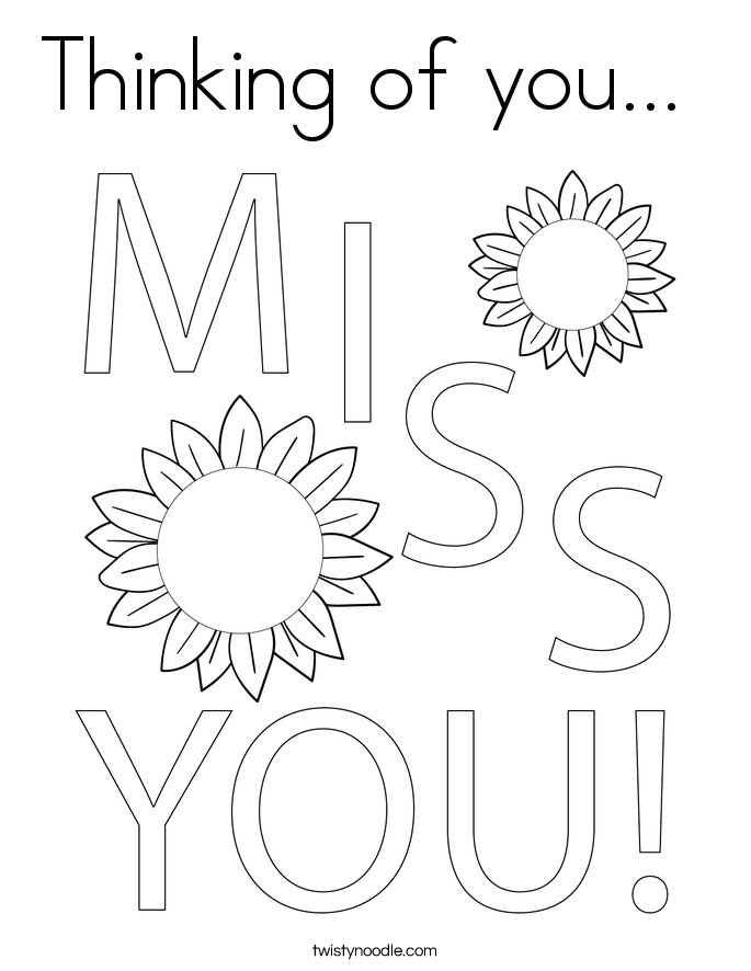 Thinking of you...  Coloring Page