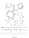 Thinking of you...  Worksheet