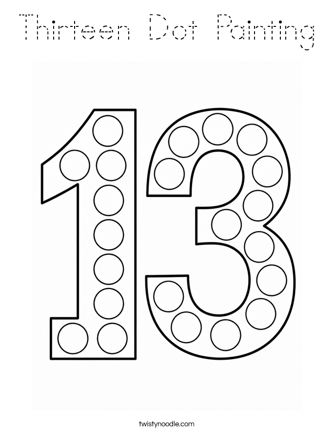 Thirteen Dot Painting Coloring Page
