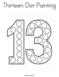 Thirteen Dot Painting Coloring Page