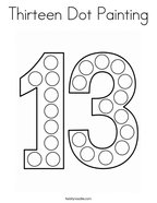 Thirteen Dot Painting Coloring Page