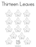 Thirteen Leaves Coloring Page