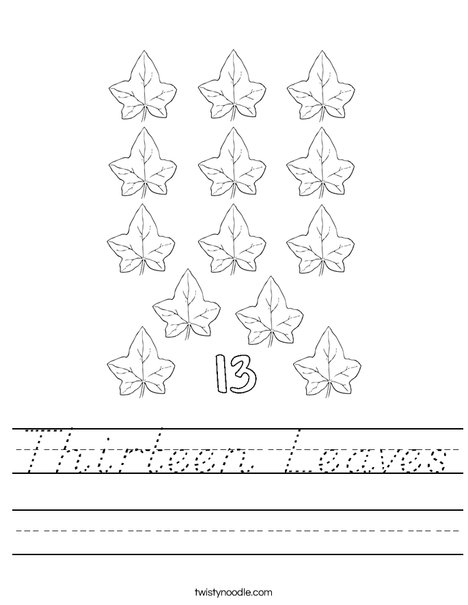 Thirteen Leaves Worksheet
