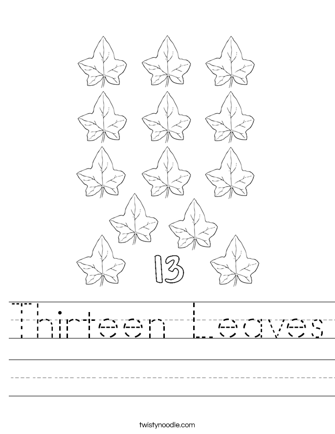 Thirteen Leaves Worksheet