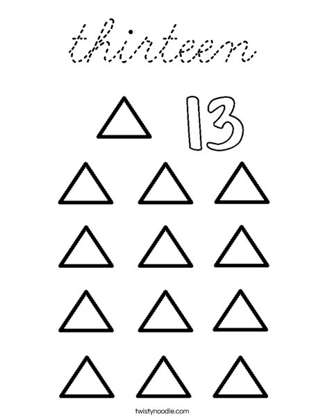 Thirteen triangles Coloring Page