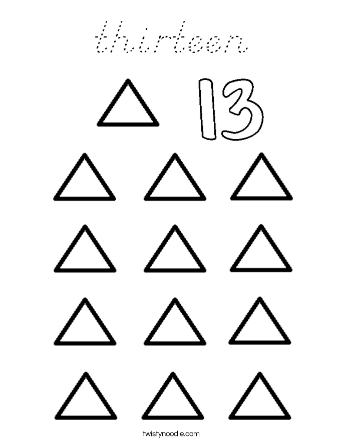 thirteen Coloring Page
