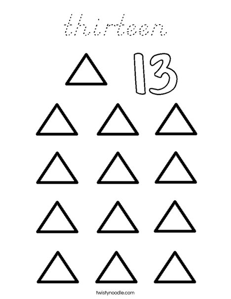 Thirteen triangles Coloring Page