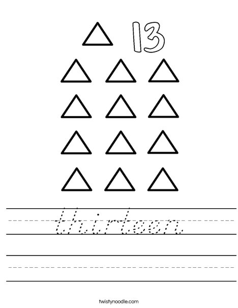 Thirteen triangles Worksheet