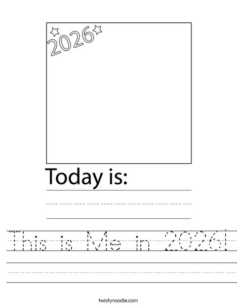 This is Me in 2026! Worksheet