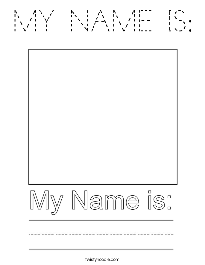 MY NAME IS: Coloring Page