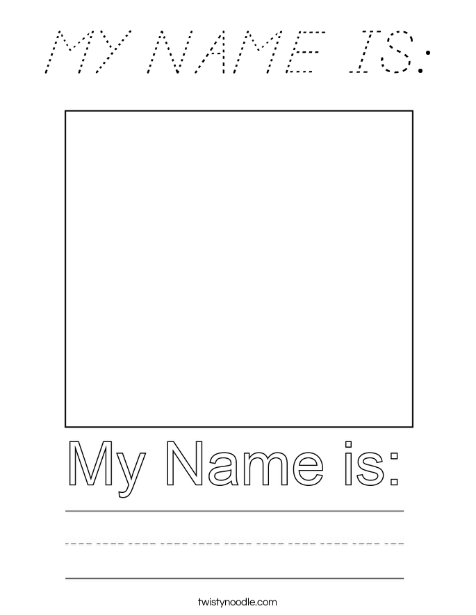 MY NAME IS: Coloring Page