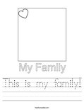 This is my family! Worksheet