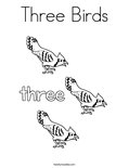 Three Birds Coloring Page