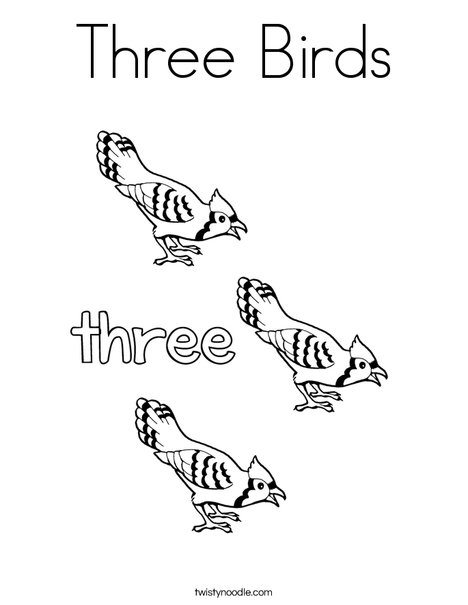 Three Birds Coloring Page